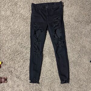 American Eagle Outfitters Dark Distressed Skinny Jeans